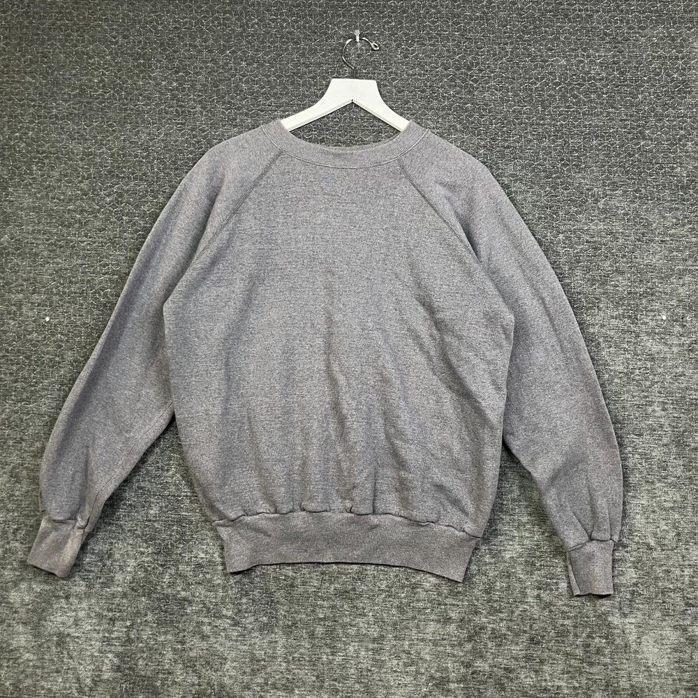 Vintage ICU Sweatshirt Mens Heather Gray Fleece Raglan Sleeve USA Made - XL